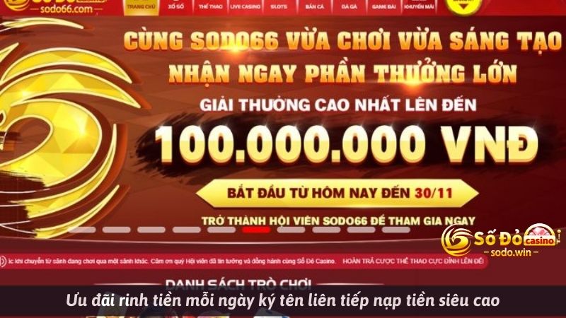 Ưu đãi rinh tiền mỗi ngày ký tên liên tiếp nạp tiền siêu cao